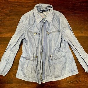 Lafayette 148 New York Periwinkle Blue Anorak Jacket Size 6 Authentic